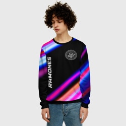 Мужской свитшот 3D Ramones neon rock lights - фото 2