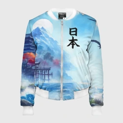 Женский бомбер 3D Японский морской пейзаж - нейроарт