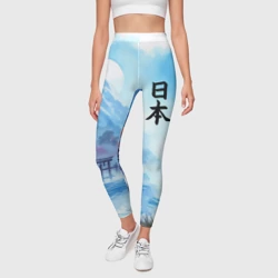 Леггинсы 3D Японский морской пейзаж - нейроарт - фото 2