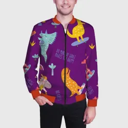 Мужской бомбер 3D Динозаврики паттерн - no rules - фото 2