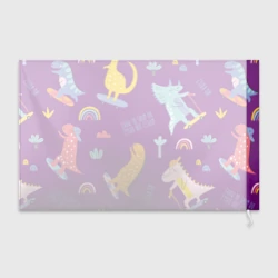 Флаг 3D Динозаврики паттерн - no rules - фото 2