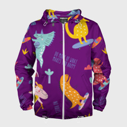 Мужская ветровка 3D Динозаврики паттерн - no rules