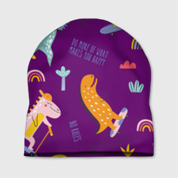 Шапка 3D Динозаврики паттерн - no rules