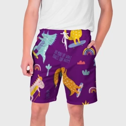Мужские шорты 3D Динозаврики паттерн - no rules