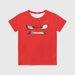 Детская футболка 3D Эмоция гнева - лицо крупное