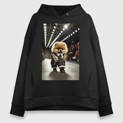 Женское худи Oversize хлопок Шпиц на подиуме - показ мод животных