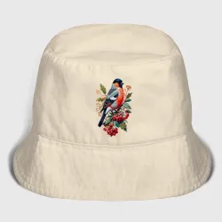 Детская панама хлопок Снегирь не ветке красной рябины