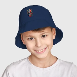 Детская панама хлопок Снегирь не ветке красной рябины - фото 2