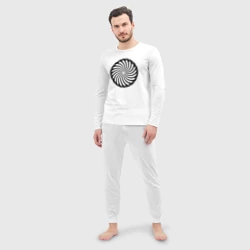 Мужская пижама с лонгсливом хлопок Схематичное солнце - фото 2