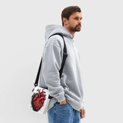 Сумка через плечо 3D Черно-красное сердце настоящее - фото 2