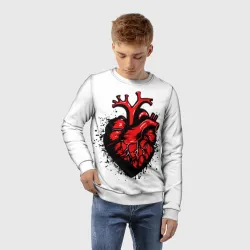 Детский свитшот 3D Черно-красное сердце настоящее - фото 2