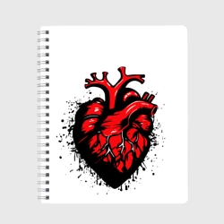 Тетрадь Черно-красное сердце настоящее