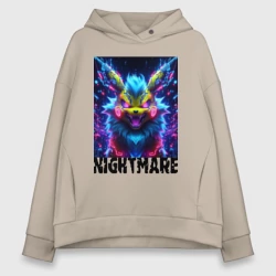 Женское худи Oversize хлопок Nightmare - Pikachu