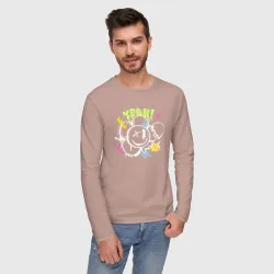 Мужской лонгслив хлопок Граффити одноглазый смайл - фото 2