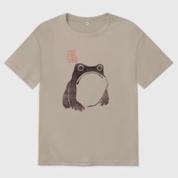 Женская футболка хлопок Oversize Мацумото Ходжи - жаба живопись