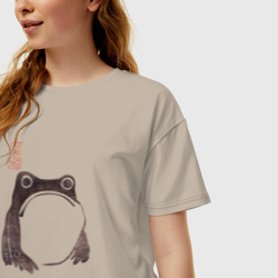 Женская футболка хлопок Oversize Мацумото Ходжи - жаба живопись - фото 2