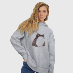 Женское худи Oversize хлопок Мацумото Ходжи - жаба живопись - фото 2