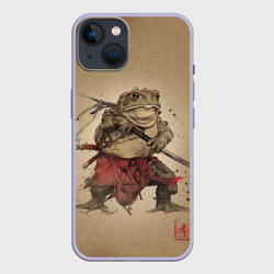 Чехол для iPhone 14 Жаба самурай - каллиграфия 