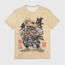 Мужская футболка 3D Жаба самурай - japan aesthetic