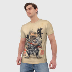 Мужская футболка 3D Жаба самурай - japan aesthetic - фото 2