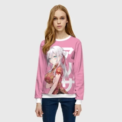 Женский свитшот 3D Алиса Кудзё - Аля иногда кокетничает со мной по-русски - фото 2