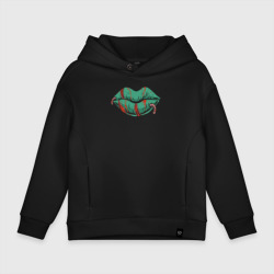 Детское худи Oversize хлопок Губы и черви