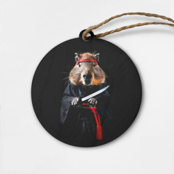 Деревянная игрушка круг Капибара ниндзя