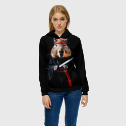 Женская толстовка 3D Капибара ниндзя - фото 2