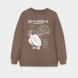 Женский свитшот oversize без начеса хлопок Тетрадь смерти Эл Death Note