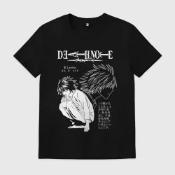 Мужская футболка хлопок Тетрадь смерти Эл Death Note