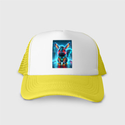 Кепка тракер с сеткой Cyber Pikachu in the neon metropolis - ai art