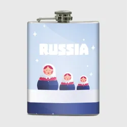 Фляга Флаг России и матрешки