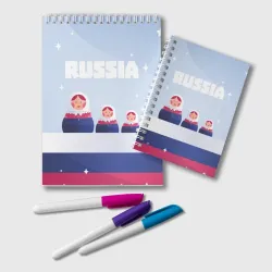 Блокнот Флаг России и матрешки