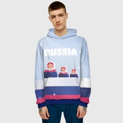 Мужская толстовка 3D Флаг России и матрешки - фото 2