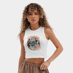 Женская укороченная майка-топ хлопок Все в восторге не меняйся - фото 2