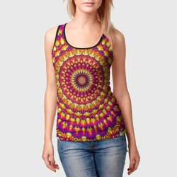Женская майка 3D Мандала пурпурного пламени - фото 2