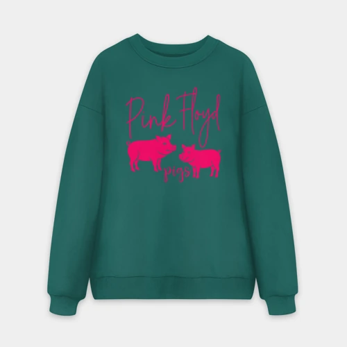 Мужской свитшот oversize без начеса хлопок Pink Floyd pigs