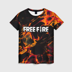 Женская футболка 3D Free Fire red lava