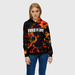 Женская толстовка 3D Free Fire red lava - фото 2