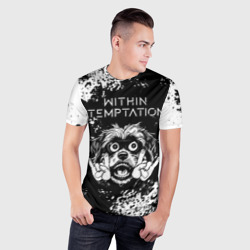 Мужская футболка 3D Slim Within Temptation рок пес - фото 2