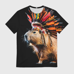 Мужская футболка 3D Капибара индеец