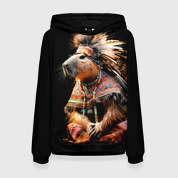 Женская толстовка 3D Капибара этнический индеец 