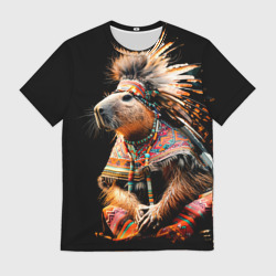 Мужская футболка 3D Капибара этнический индеец 
