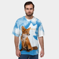 Мужская футболка oversize 3D Лисёнок - Мой дикий друг - фото 2