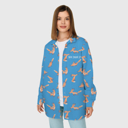 Женская рубашка oversize 3D Паттерн лисёнок - Мой дикий друг - фото 2