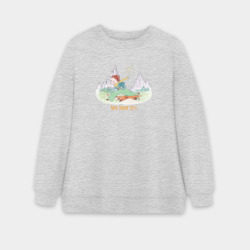 Женский свитшот oversize без начеса хлопок Саша и друг лис - Мой дикий друг