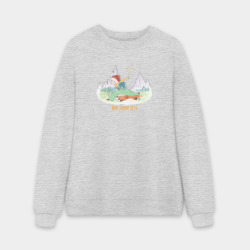 Мужской свитшот oversize без начеса хлопок Саша и друг лис - Мой дикий друг