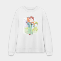 Мужской свитшот oversize без начеса хлопок Лис и Саша - Мой дикий друг