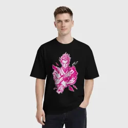 Мужская футболка хлопок Oversize Hunter x Hunter Хисока розовый - фото 2
