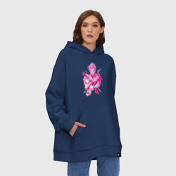 Худи SuperOversize хлопок Hunter x Hunter Хисока розовый - фото 2